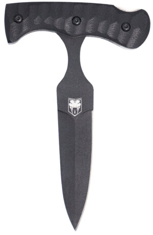 CobraTec Knives FG10PD Folding Push Dagger  2.88" Folding Dagger Plain Black D2 Steel Blade, 4.06" Black Textured G10 Scales Handle