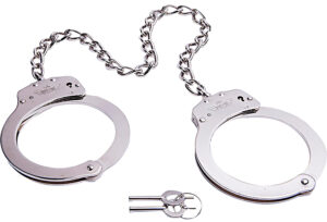 Uzi Leg Iron Cuffs Silver with 2 Keys