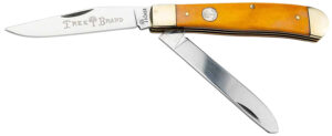 Boker 110835 Trapper Traditional Clip Point/Spey Plain D2 Steel Blade Smooth Yellow Bone Handle