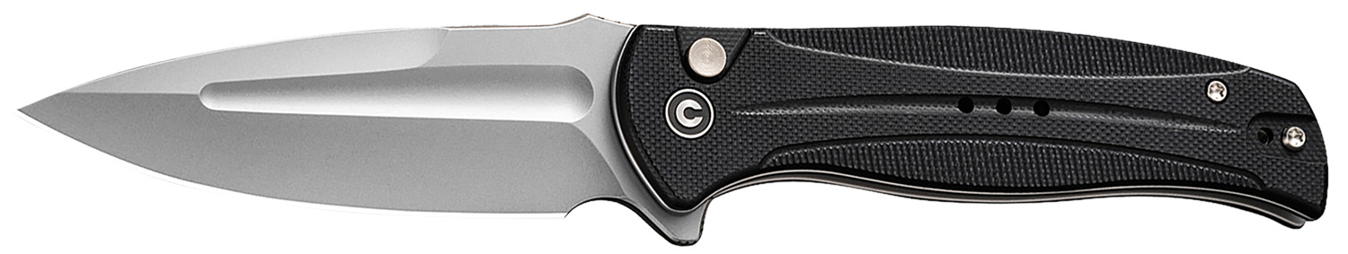 Civivi Knives C23053-3 Incindie  3.48" Folding Spear Point Plain Stonewashed 14C28N Steel Blade, Black Textured G10 Handle