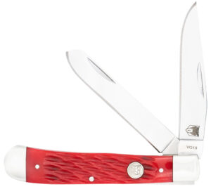 CobraTec Trapper Folding Knife with Red Bone Scales