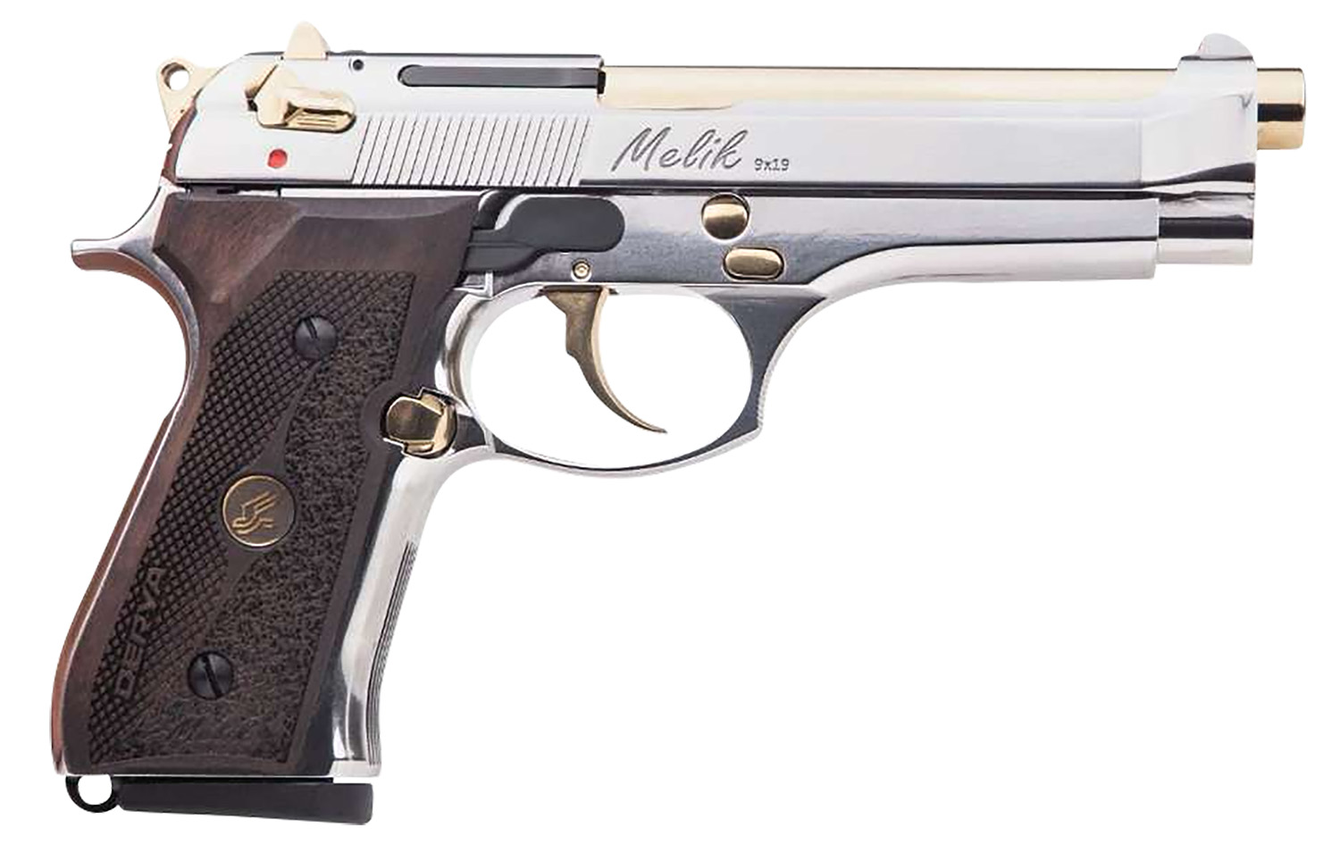 Derya Melik 9mm 17+1 Pistol, Gold TiN Barrel
