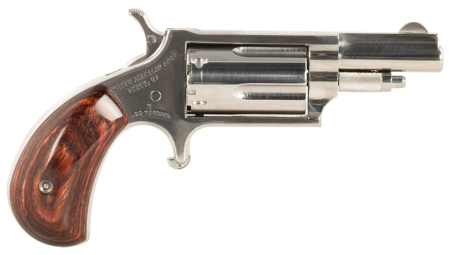 North American Arms 22MDLX .22 Mag Revolver - Stainless Steel & Rosewood