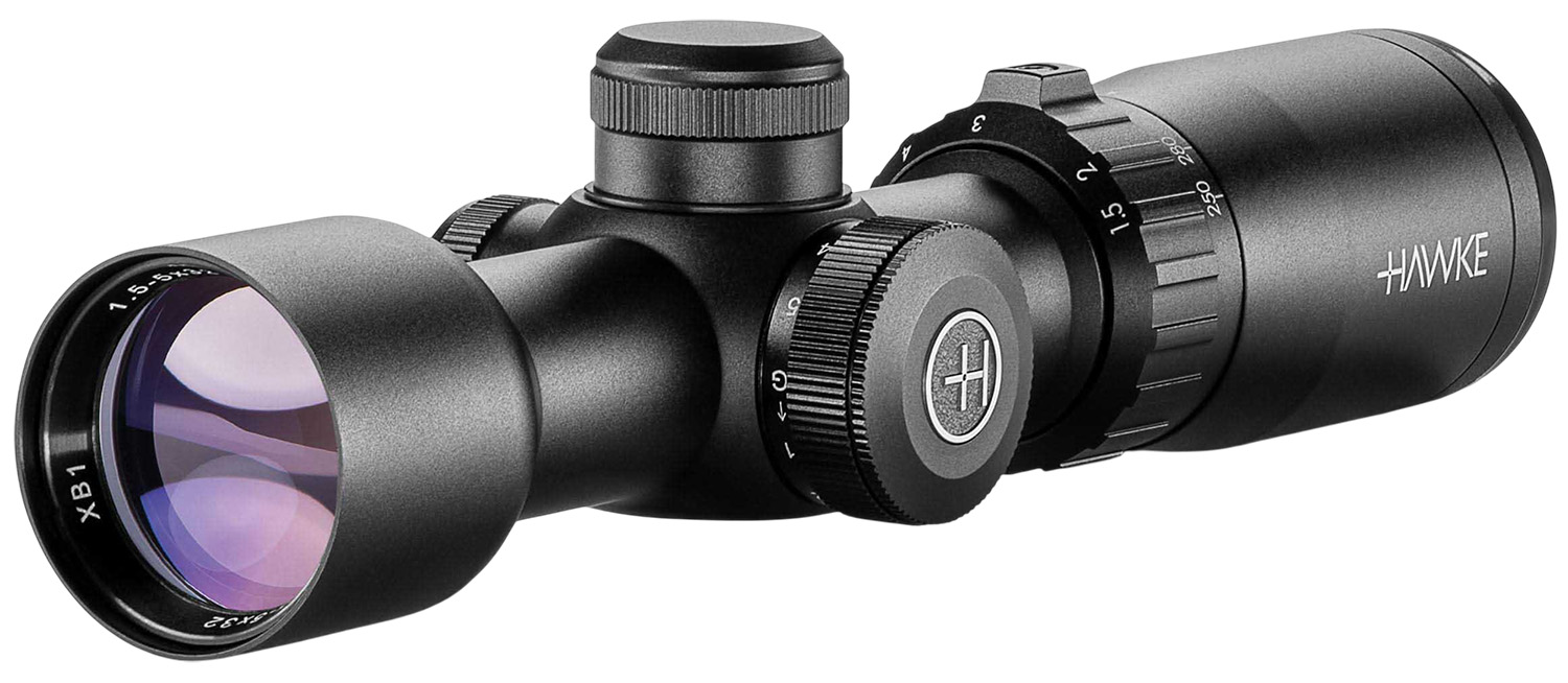 Hawke Sport Optics 12221 XB1 Riflescope Black 1.5-5x32mm 1" Tube Illuminated Red/Green XB1 SR Reticle