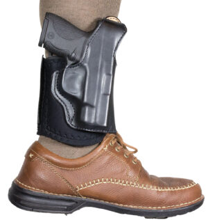 DeSantis Gunhide 014PC5ZZ0 Die Hard Rig  Ankle Black Leather Fits S&W Bodyguard 2.0 Right Hand