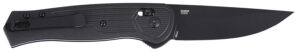 CRKT 7170K SERO  EDC 3.02" Folding Plain Black TiNi S35VN SS Blade, Black Textured GRN Handle