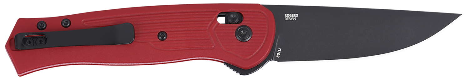 CRKT 7170R SERO  EDC 3.02" Folding Plain Black TiNi S35VN SS Blade, Red Textured GRN Handle