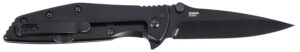 CRKT 7600K SLAG  EDC 2.95" Folding Plain Black Oxide D2 Steel Blade, Black Stainless Steel Handle
