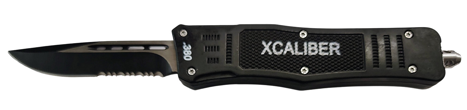 Xcaliber 380 ACP OTF Knife with Part Serrated Blade