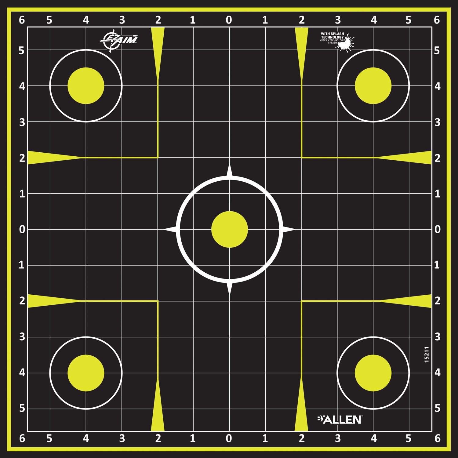 Allen 15211-30 EZ Aim Splash  Hanging 12"x12" Black/Chartreuse 30 Pack