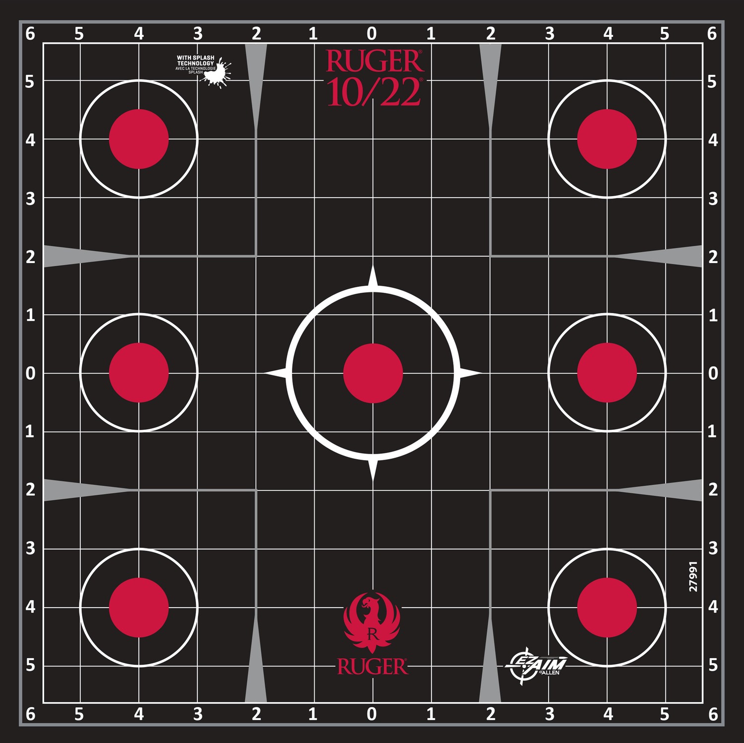 Allen 27991 Ruger 10/22 Adhesive Target Black/Red 5Pack