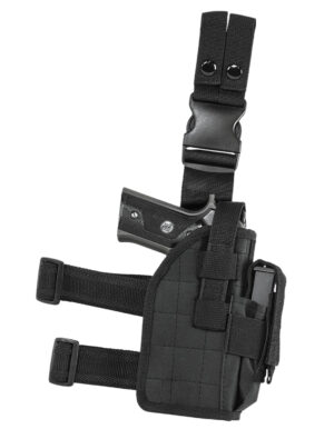 NcStar CVDLHOL2954B Drop Leg  Leg Black PVC Fabric Leg Fits Full Size Semi-Auto Fits Compact Semi-Auto Right Hand