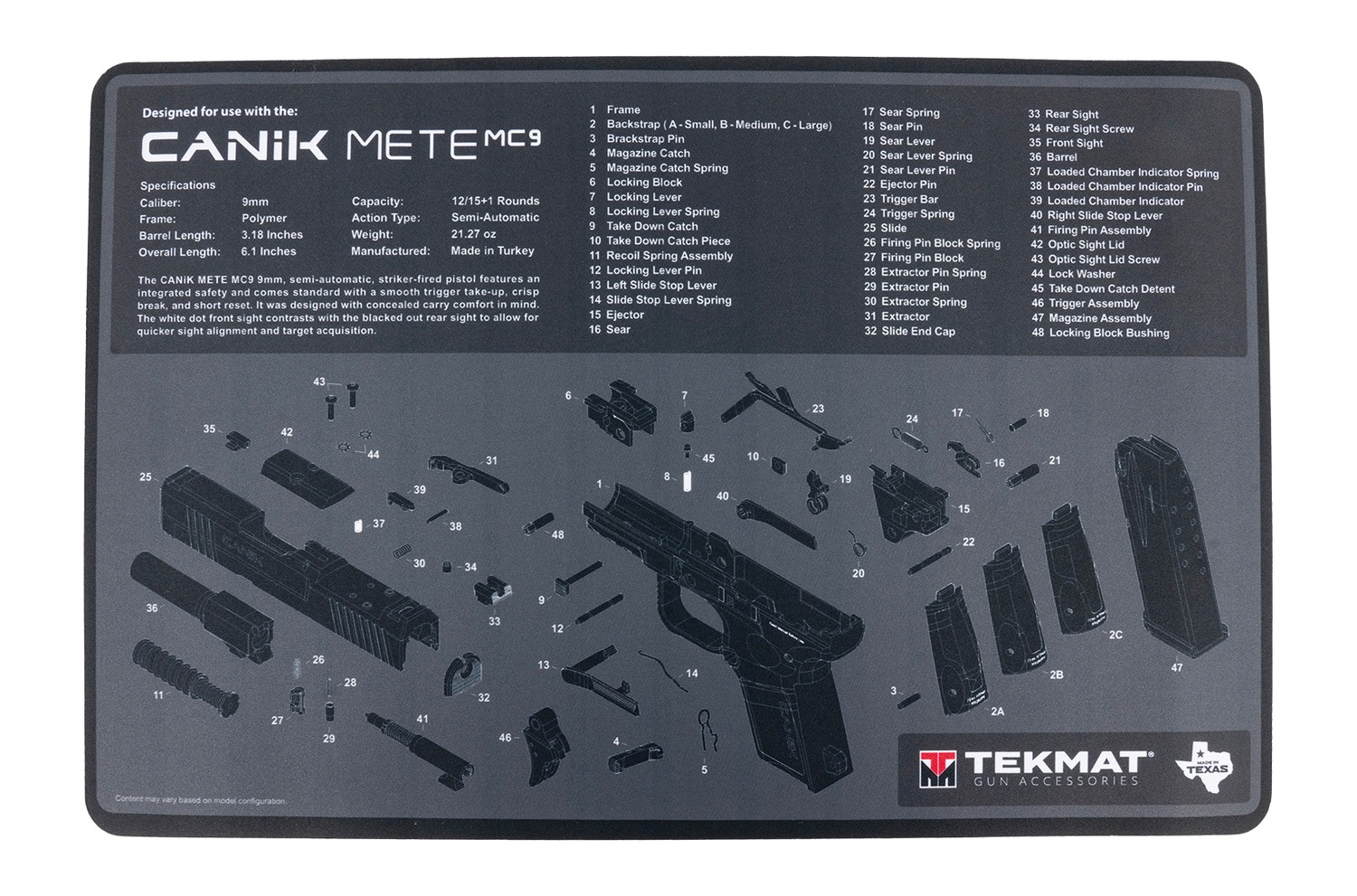 TEKMAT TEK-R17-CANIK-MC9 17X11 CANIK MC9