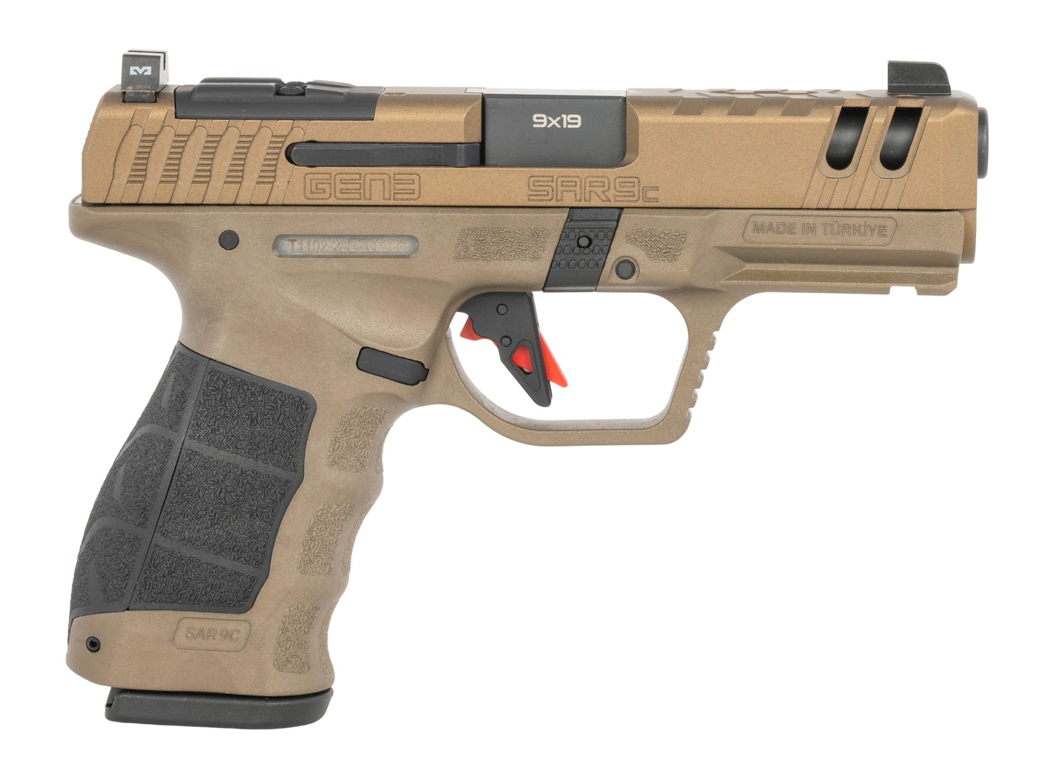 SAR9 Gen3 Compact 9mm Pistol with Bronze Steel Slide