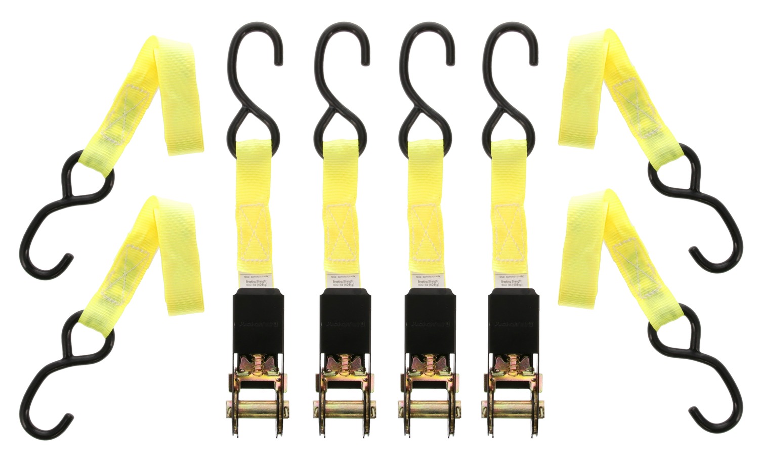 Muddy Standard Duty Ratchet Straps 1"x10' 4-Pack