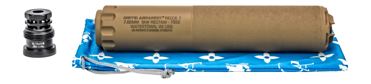 Griffin Armament RECCE 7 7.62mm Suppressor - Flat Dark Earth