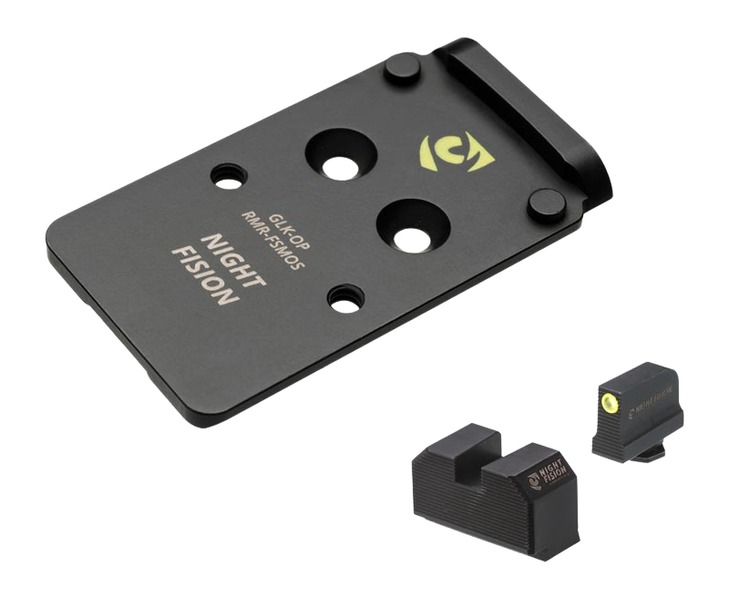 Night Fision Optic Plate & Night Sight Combo for Glock MOS