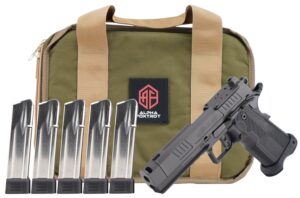 Alpha Foxtrot AA39X1CIG-XDBK20-PROM AF1911 Romulus Promo 9mm Luger 20+1 4.25" Black Bull Ramped Compensated Barrel, Polished DLC Stainless Steel Optic Ready/Serrated Slide & Frame w/Beavertail & Picat