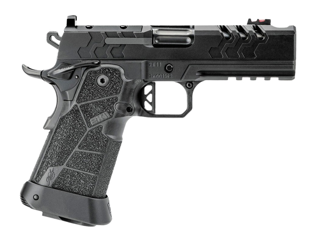 Kimber Mfg, Inc 3500105 2K11 Pro Comp Full Size Frame 9mm Luger 19+1 5" Compensated Barrel, Black Stainless Steel Lightening Cut/Optic Ready/Serrated Slide, Black Stainless Steel Frame w/Beavertail &