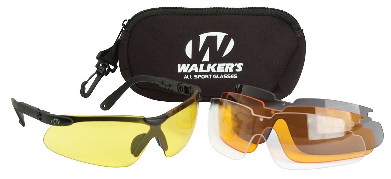 Walker's Sport Shooting Glasses with 4 Interchangeable Lenses