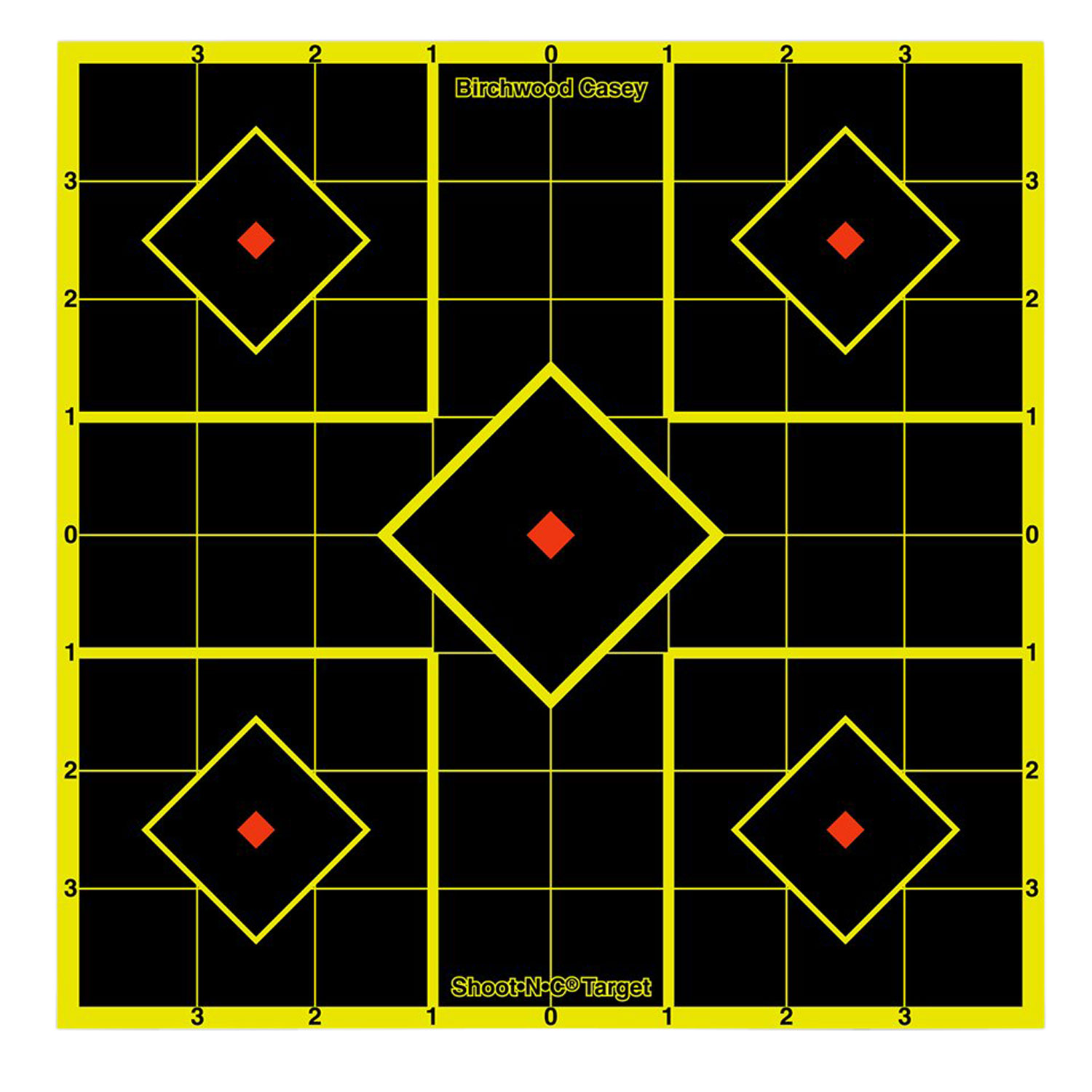 Birchwood Casey 34112 Shoot-N-C Reactive Target Self-Adhesive Paper Multi Color 8" 5-Diamond 15 Pack