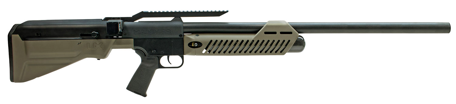 Umarex 2252635 Hammer  PCP .50 Cal 2 Shot Black Barrel & Receiver, OD Green Fixed Synthetic Stock, AR Magpul Style Grip