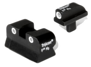 Trijicon 600145 Bright & Tough Night Sights  Green/Tritium White Outline Front Sight-Green/Tritium White Outline Rear Sight Colt 1911 0.055 Tang