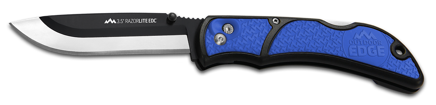 Outdoor Edge RazorLite 3.5" Folding Knife - Black/Blue