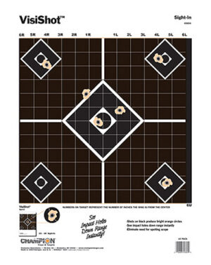 Champion Targets 45804 VisiShot  5-Diamond Paper Hanging Pistol/Rifle 13" x 18" Black/White 10 Pack