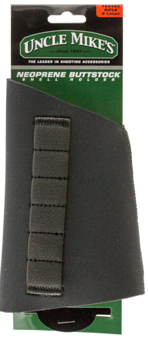 Uncle Mike's 88483 Buttstock Shell Holder  Black Neoprene 6rd Rifle