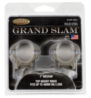 Weaver Grand Slam Silver 1" Medium Scope Rings