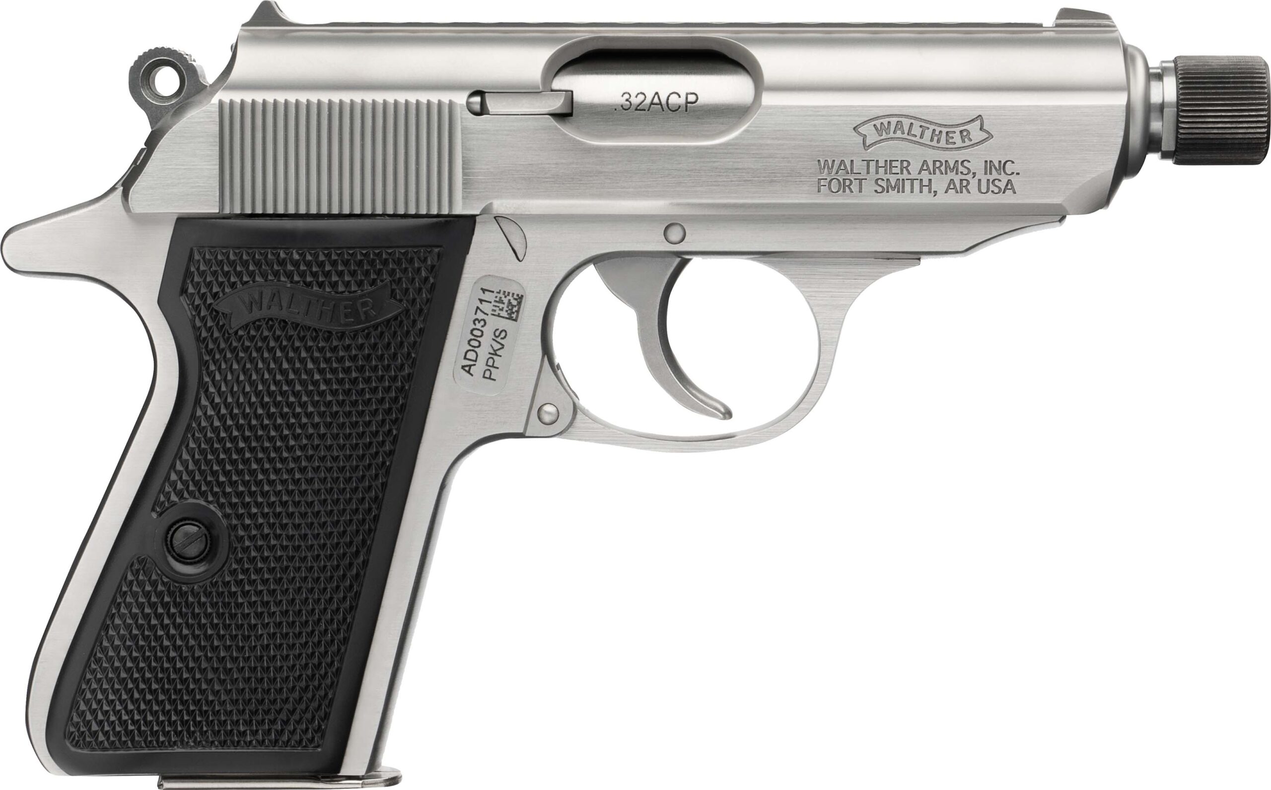 Walther PPK/S SD .32 ACP Stainless Pistol with Threaded Barrel