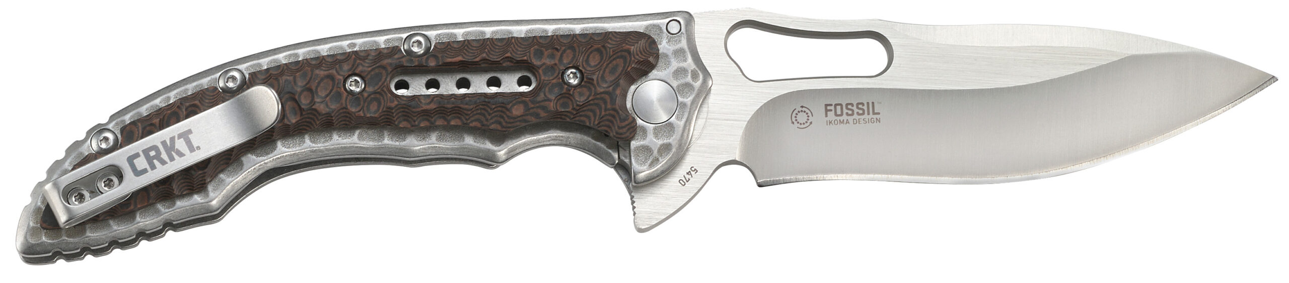 CRKT 5470 Fossil Folding Knife 3.96" Drop Point Blade