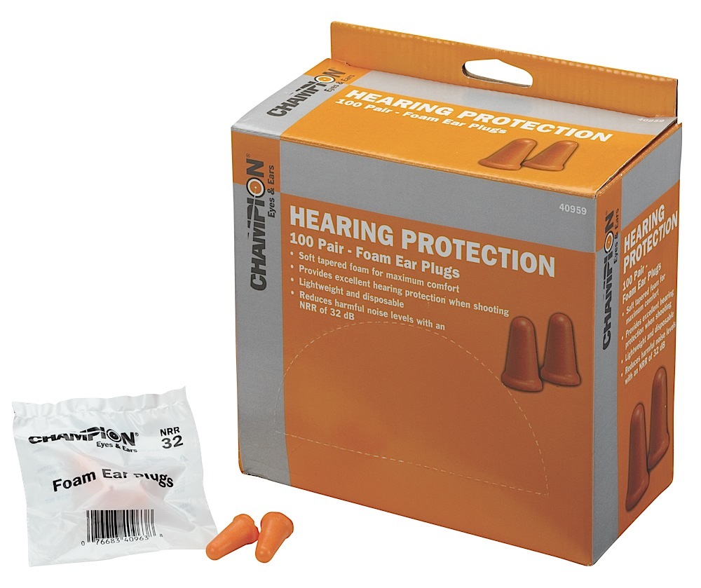 Champion Targets Molded Foam Ear Plugs 32 dB, 100 Pairs