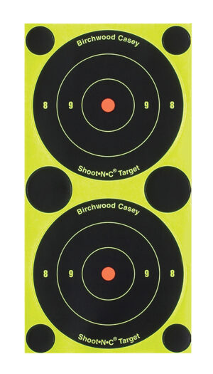 Birchwood Casey 34375 Shoot-N-C Reactive Target Self-Adhesive Paper Black/Yellow 3" Bullseye 240 Pack