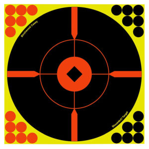 Birchwood Casey 34015 Shoot-N-C Reactive Target Self-Adhesive Paper Black/Yellow/Red 12" Bullseye BMW 5 Pack