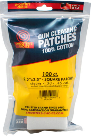 SHOOTERS CHOICE 2.5" SQUARE - CLEANING PATCHES 100 PACK