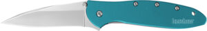 Kershaw Leek Folding Knife - 3" 14C28N Steel, Teal Handle
