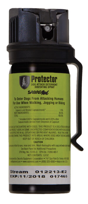 Sabre SRPMK3 Dog Spray  Capsaicin Range 15 ft 1.80 oz Includes Belt Clip