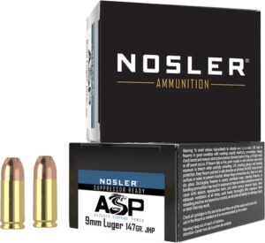 NOSLER 9MM 147GR ASP JHP - SUBSONIC 20RD 20BX/CS