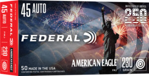 FEDERAL AE 45 ACP 230GR FMJ - 50RD 20BX/CS AMERICA 250TH