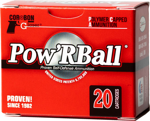 GLASER 45 ACP 165GR POW'RBALL - 20RD 25BX/CS