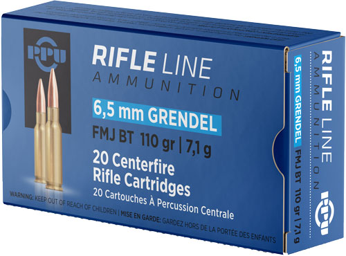 PPU 6.5 GRENDEL 120GR FMJ-BT - 20RD 25BX/CS