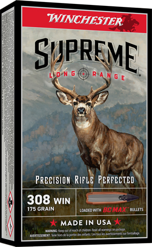 WINCHESTER SUPREME LR 308 WIN - 175GR BC MAX 20RD 10BX/CS