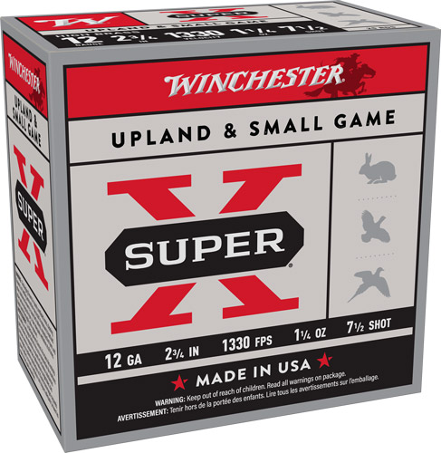 WINCHESTER SUPER-X 12GA 2.75" - 1-1/4OZ #7.5 25RD 10BX/CS