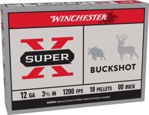 WINCHESTER SUPER-X 12GA 3.5" - 00 BUCK 18 PELLETS 5RD 50BX/CS