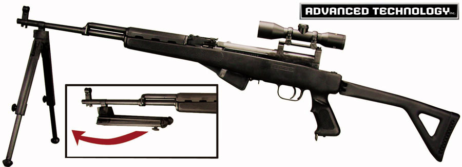 Advanced Tech SKS Bipod Featherweight Black Nylon