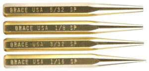 Grace USA 4-Piece Brass Starter Punch Set
