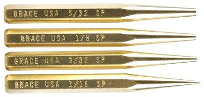 Grace USA 4-Piece Brass Starter Punch Set