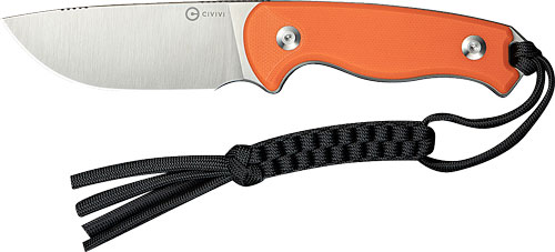 CIVIVI TimberBark Fixed Blade Knife with Orange G10 Handle